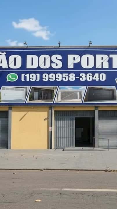 Fachada do Lojão dos Portões, loja de portões de aço no Jardim Brasil, em Americana/SP